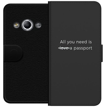 Yhteensopiva Lompakkokotelo Samsung Galaxy Xcover 3 Minimalistinen typografinen juliste lainauksella "kaikki mitä tarvitset on passi". Tyylikäs harm