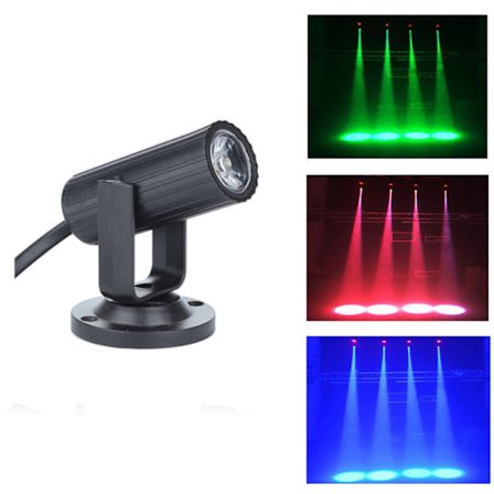RGBW 1W LED Scenebelysning Spin Pinspot Light Beam Spotlight Pa