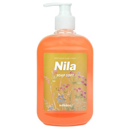 NILA Flytande handtvål, mild, persika, orange, 500ml - Lyreco - Städ och hygien - Tvål och hygien - Tvål - Flytande