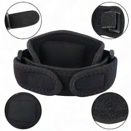 2 stk. Justerbar tennisalbue-støtte for smertelindring - Kompresjonsstøtte for tennis- og golfalbue - Svettebånd for håndledd - Svart