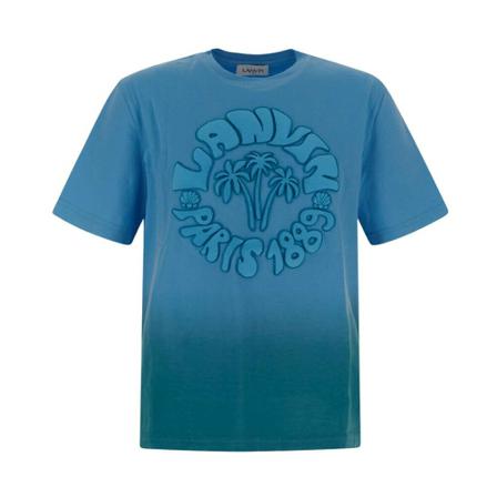 Lanvin, Classic Wave T-Shirt Blauw, Heren, Maat:M