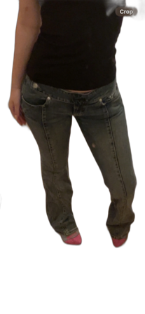 Lågmidjade bootcut jeans i blå denim