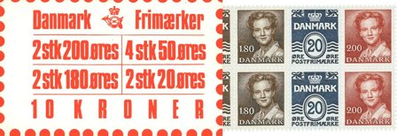 Danmark 1982 - Frimærkehæfte 10 kr. AFA 7 - Postfrisk