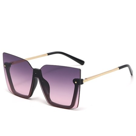 Överdimensionerade fyrkantiga solglasögon för kvinnor och män, trendiga solglasögon med stor båge, UV400-skydd