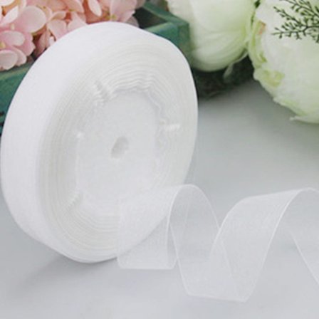 45M*2cm Skirt chiffongband Organza spetsband VIT - high quality
