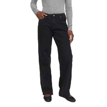 Soft Rebels Srwilla Midwaist Wide Jeans - Black Dam Svart S