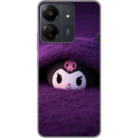 Kompatibelt Mobildeksel til Xiaomi Redmi 13C Kuromi i et lilla fluffete miljø med en mystisk kawaii-design.