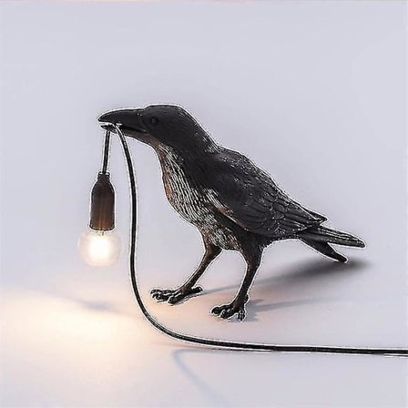 Bird Wall Lamp Resin Lamp Bedroom Living Room Decoration Led Lamps (table Black Bracket)