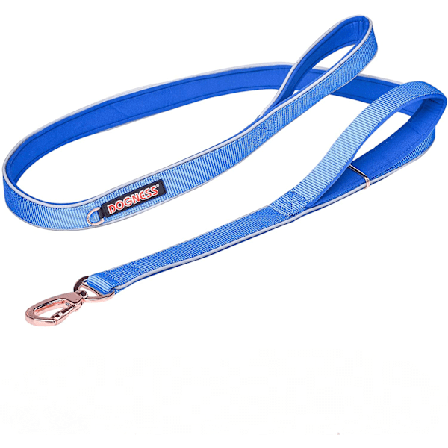 Klassiskt hundkoppel med dubbla handtag, ca 150 cm långt och 2,5 cm brett