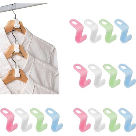 Tøjkrog - 16 stk. - Bøjleforbindelseskroge - Kroge til garderobe - Forbindelseskrog