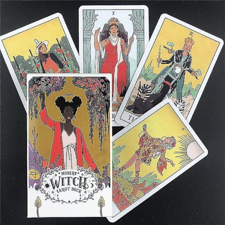 Kultainen art nouveau -tarot-korttipakka, lautapelikortit, englanninkielinen ennustustarot, loma-, perhe-, lahja-, juhla-, pelikortti