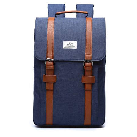 Utendørs retro lerret reise ryggsekk for menn og kvinner - Blå