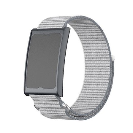 Klockarmband med metallring, två sektioner, nylon kardborreband för Amazfit Helio-armband (LGL)