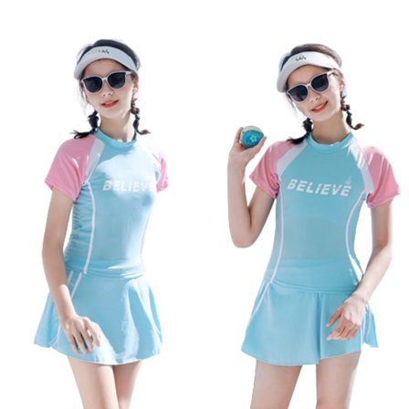 Jentebadedrakt UPF 50+ UV Barn Todelt Badetøy Solsuit