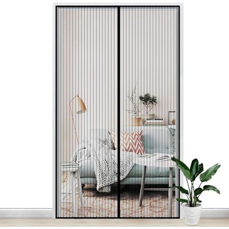 160x220CM Magneettiverkko-ovi Hyttys- ja kärpäsvapaa/Automaattisesti sulkeutuva magneetti tarranauhalla, taikatarroilla