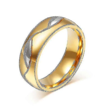 6mm Forlovelses Vielsesring Til Kvinder Mænd Guld Tone Elsker Par Stai