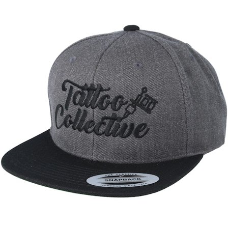 Tattoo Collective - Grey snapback Czapka Z Daszkiem - Logo Charcoal/ Black Snapback @ Hatstore
