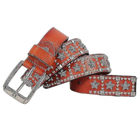 Herrar Bälte Ren Koppar Stift Spänne Ko Hud