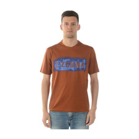 Z Zegna, T-shirt Bruin, Heren, Maat:XL