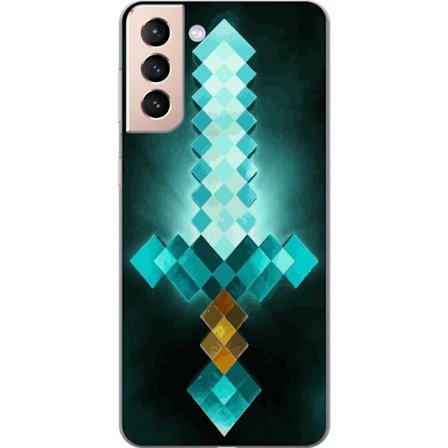 Yhteensopiva Puhelinkuori Samsung Galaxy S21 Minecraft miekka