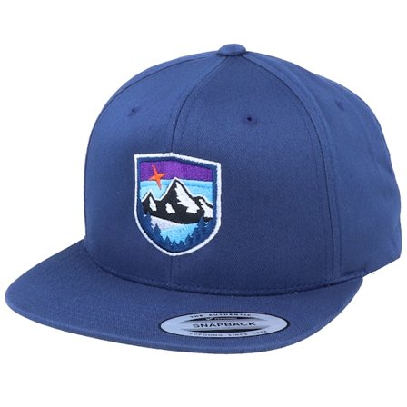 Wild Spirit - Blå snapback Keps - Organic Starry Mountain Badge Navy Snapback @ Hatstore