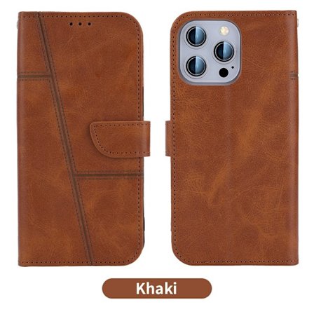 Etui til iPhone 13mini gul kalvemønster kortholder pung stativ anti-fald