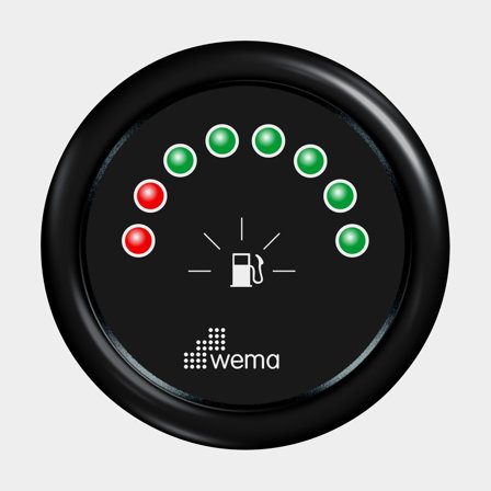 Bränsleinstrument 8 LED svart