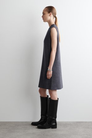 COS Wełniana Sukienka Z Dekoltem W Kształcie Litery V in Szary