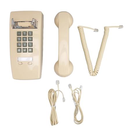 Retro seinäpuhelin vedenpitävä koristeellinen langallinen puhelin äänenvoimakkuuden säätimellä kotibaarin kylpyhuoneeseen beige