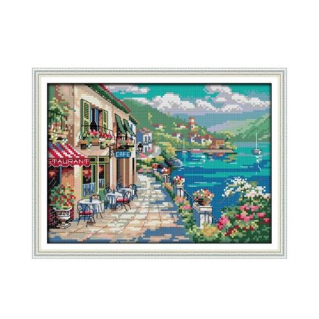 kors sting kit aida 14 karat print lærred sting broderi DIY håndlavet håndarbejde