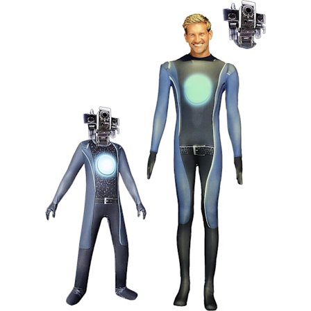 Skibidi Toalett Kameramann TV Mann Kostyme For Barn