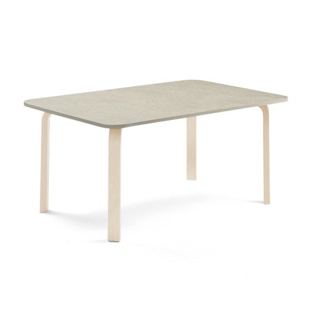 Table ELTON, 1400x800x590 mm, grey linoleum, birch