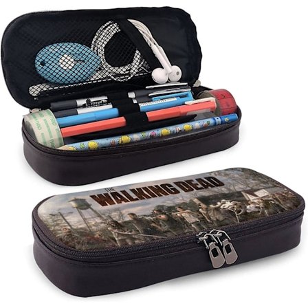 The Walking Dead Läder Pennfodral Pennfodral Skrivväska Kontor Portabel Förvaringslåda Kosmetikväska Mapp bd003826 [db]