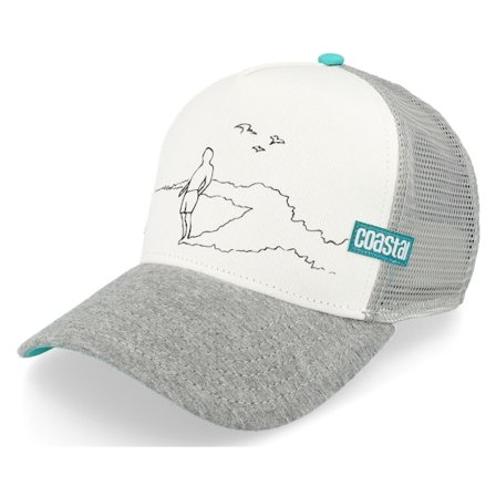 Coastal - White trucker Caps - Rider White/Heather Grey Trucker @ Hatstore