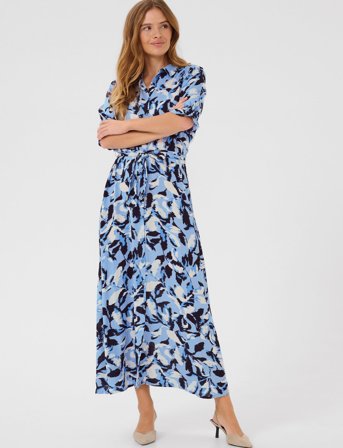 Kaffe Kamira Plain Weave Dress Printed - Blue - 34