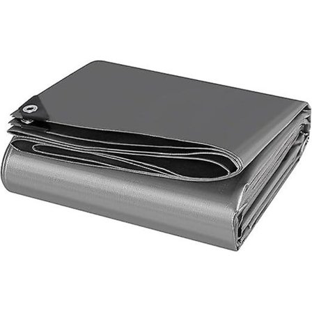 Polyethylen Beskyttelsespresenning 180g/m2 Grå Vandtæt Presenning med Øjer Høj Densitet Dække