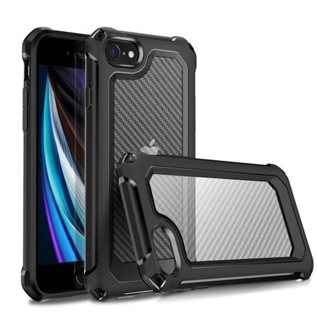Iphone 7/8/se (2020/2022) - Shockproof Kolfiber Textur Skal - Sv