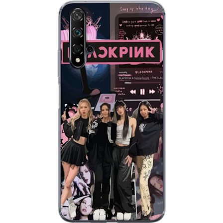 Kompatibelt Mobilskal till Huawei Huawei nova 5T BLACKPINK collage med musikspelare, modeestetik och rosa svart färgtema, stark K pop känsla för fa