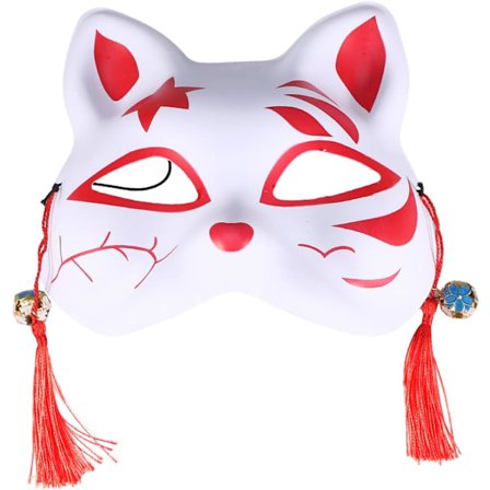Maske Plast Kat Festmaske Kvaster Perler Japansk Cosplay-XM2-