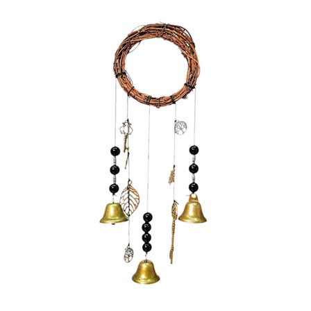 Noitakello Retro Noita Tuulikello 34 x 23 cm Rattan Garland Kello Seinäkoriste