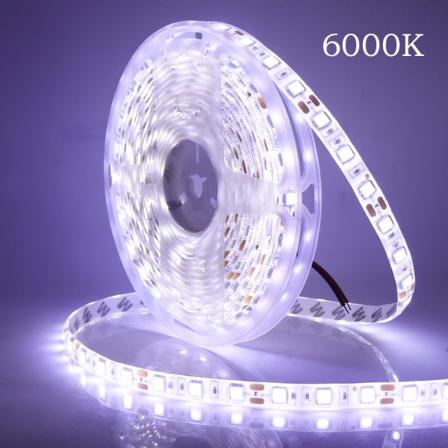 12V kylmä valkoinen LED-nauha 6000K, 5m joustava 300 LED 5050 SMD IP65 vedenpitävä nauha LED