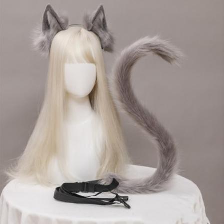 Plysch Kattöron Realistiskt Pannband Cat Tail Accessories Simulati