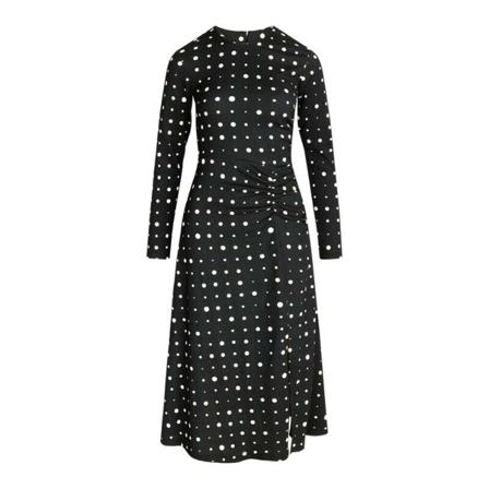 Mads Nørgaard Mads Nørgaard Mini Dot Play AOP/Black Beatriz Kjole Pollux Sort, Dame