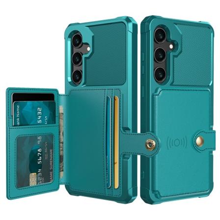 SKALO Samsung S24 Stöttåligt Skal med Plånbok - Grön Grön