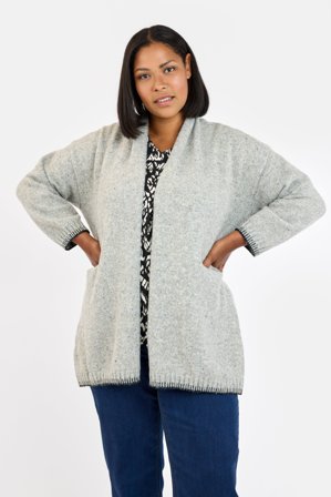 CISO - Langærmet Strik Cardigan - Grå Melange