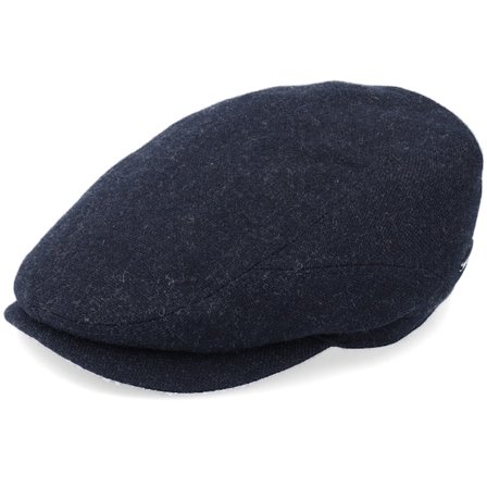 Stetson - Driver Cap Wool Black Flat Cap Flatcap Black Cap - @ Hatstore