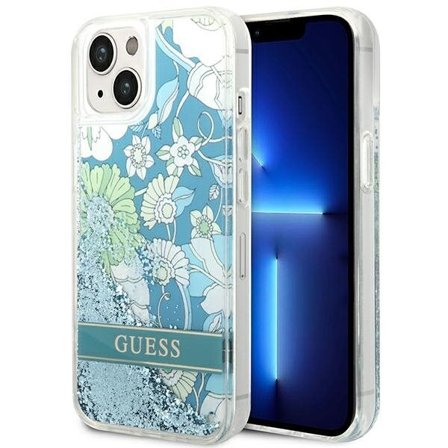 Guess GUHCP14SLFLSN iPhone 14 6,1" grøn/grøn hardcase Flower Liquid Glitter