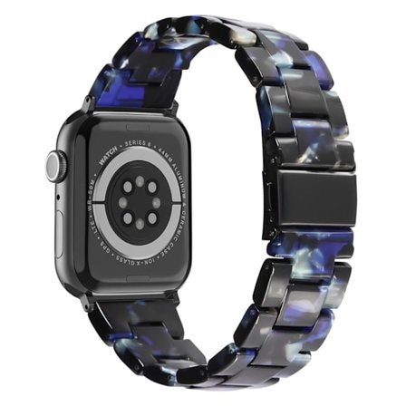Apple Watch (45 mm) klockarmband i resinmodell - Svart Blå