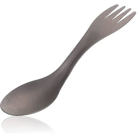 Titaaninen Spork, Kannettava Monitoiminen Titaani Seos 2 Yhdessä Lusikka, Yhdistelmä Lusikka Ulkoilmahaarukka Piknikille Hy