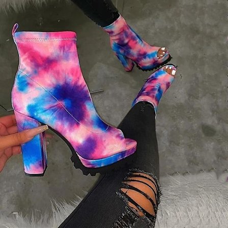 Vinter kvinnor stövlar, mode tå Punk höga klackar